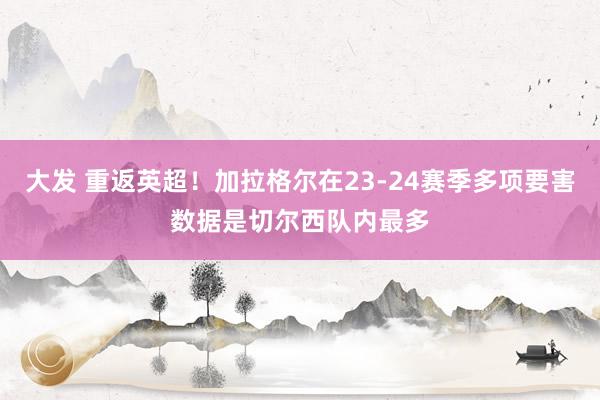 大发 重返英超！加拉格尔在23-24赛季多项要害数据是切尔西队内最多
