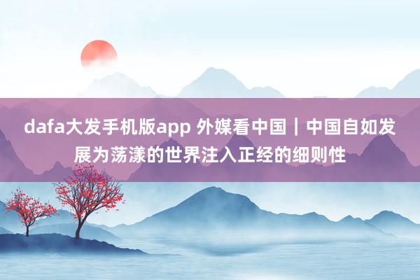 dafa大发手机版app 外媒看中国｜中国自如发展为荡漾的世界注入正经的细则性