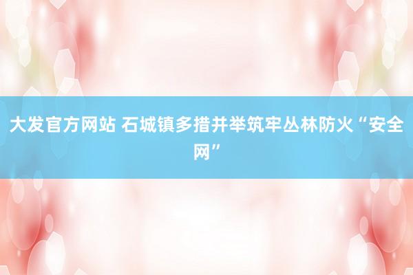 大发官方网站 石城镇多措并举筑牢丛林防火“安全网”