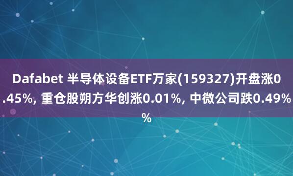 Dafabet 半导体设备ETF万家(159327)开盘涨0.45%， 重仓股朔方华创涨0.01%， 中微公司跌0.49%