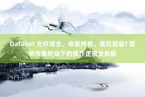 Dafabet 光纤减仓、电板持有、医药低吸? 面前市集轮动下的操作逻辑全拆解